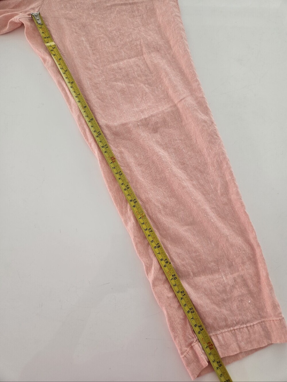 Lou & Grey Lightweight Peach Elastic-Waist Lounge Trousers Size Xs Linen Blend - Picture 9 of 10